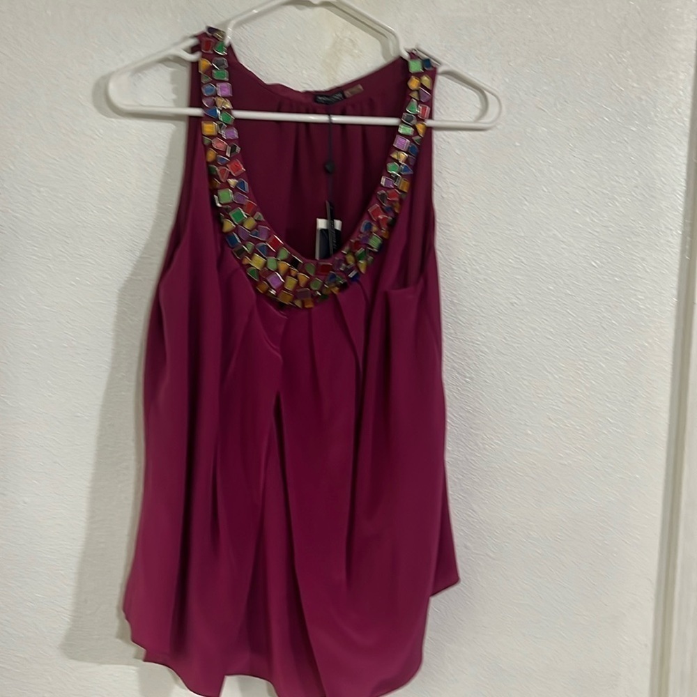 Magaschino collection sleeveless top imbecile Sz 8 100% silk and WT